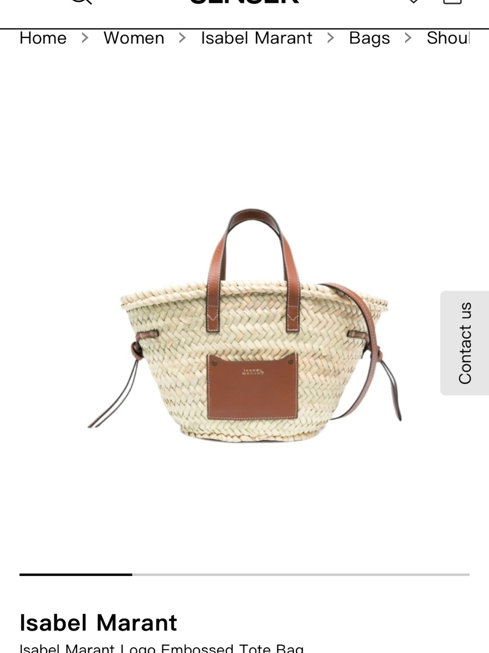 Isabel Marant Natural Straw Tote with Brown Leather Trim